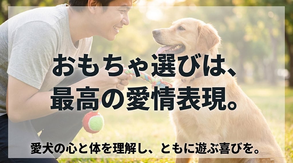 おもちゃ選びは、最高の愛情表現。愛犬の心と体を理解し、ともに遊ぶ喜びを。