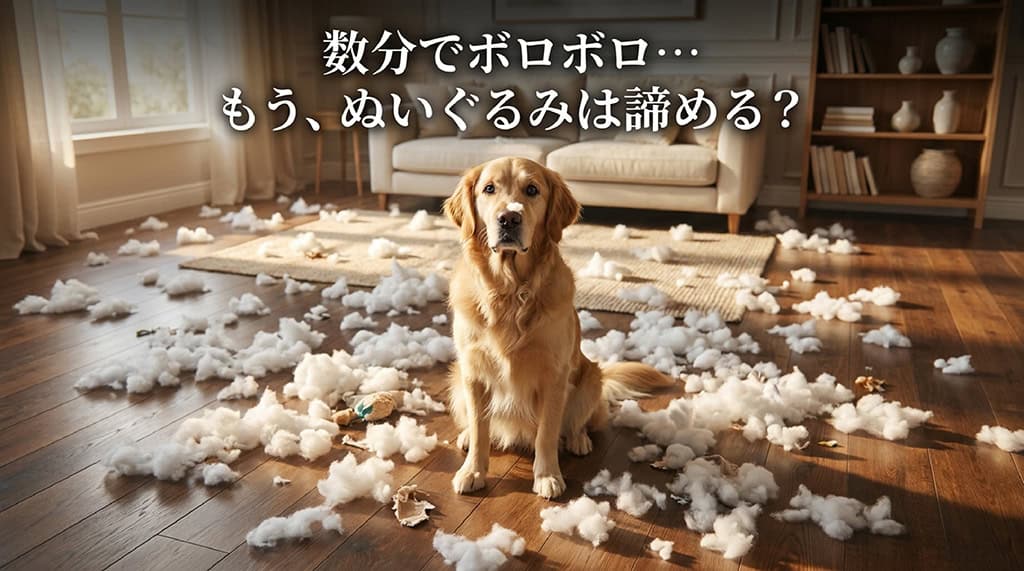 ぬいぐるみを与えても数分でボロボロになってしまうという飼い主の悩み