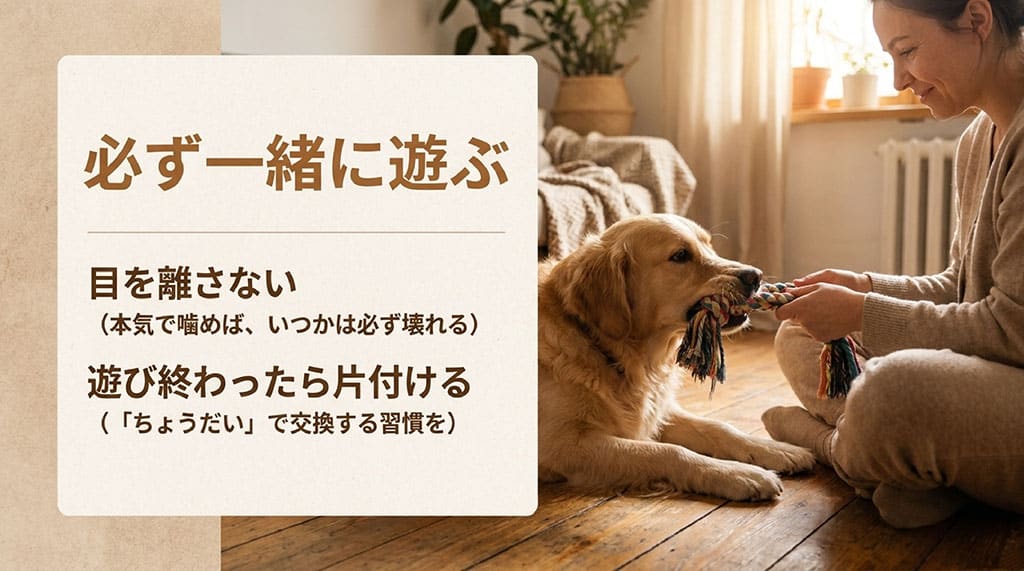犬と手作りおもちゃで遊ぶ時の注意点