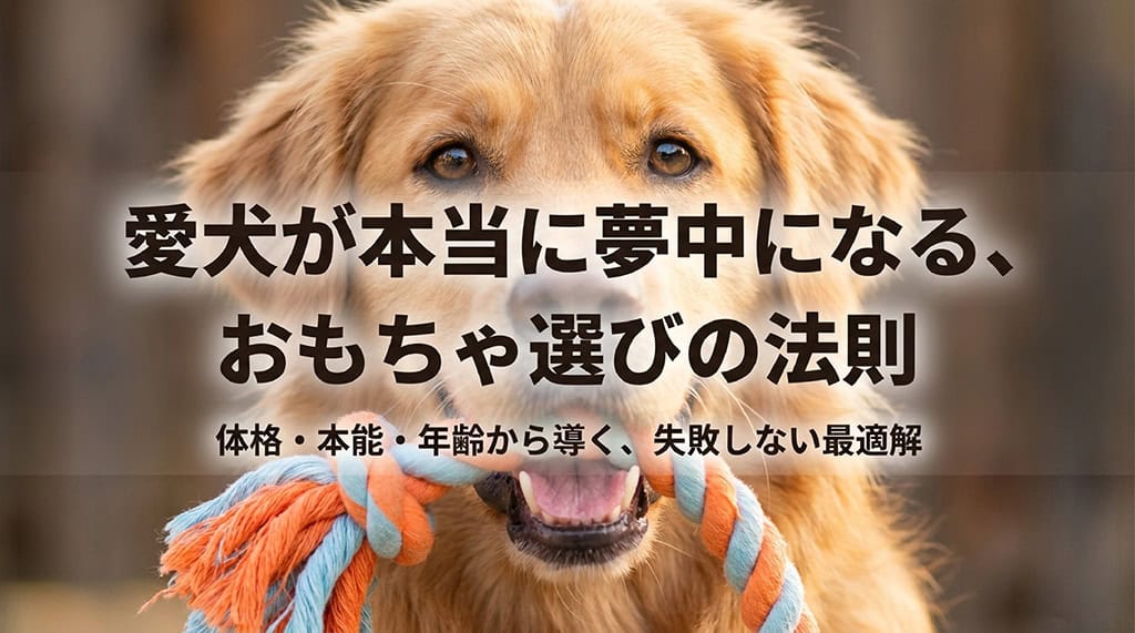 愛犬が本当に夢中になる、おもちゃ選びの法則。体格・本能・年齢から導く、失敗しない最適解。