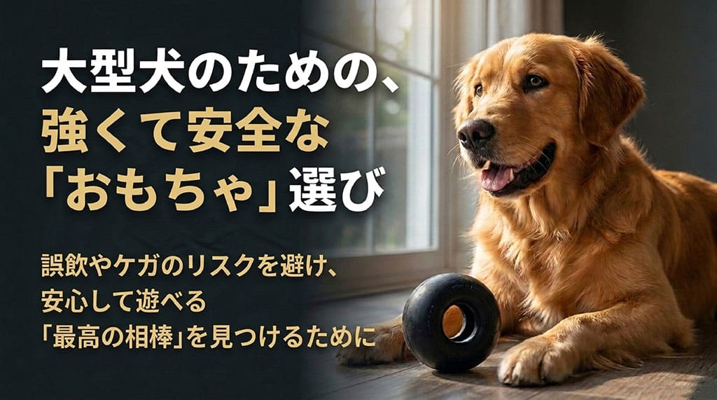 大型犬のための、強くて安全な「おもちゃ」選び。誤飲やケガのリスクを避け、安心して遊べる「最高の相棒」を見つけるために
